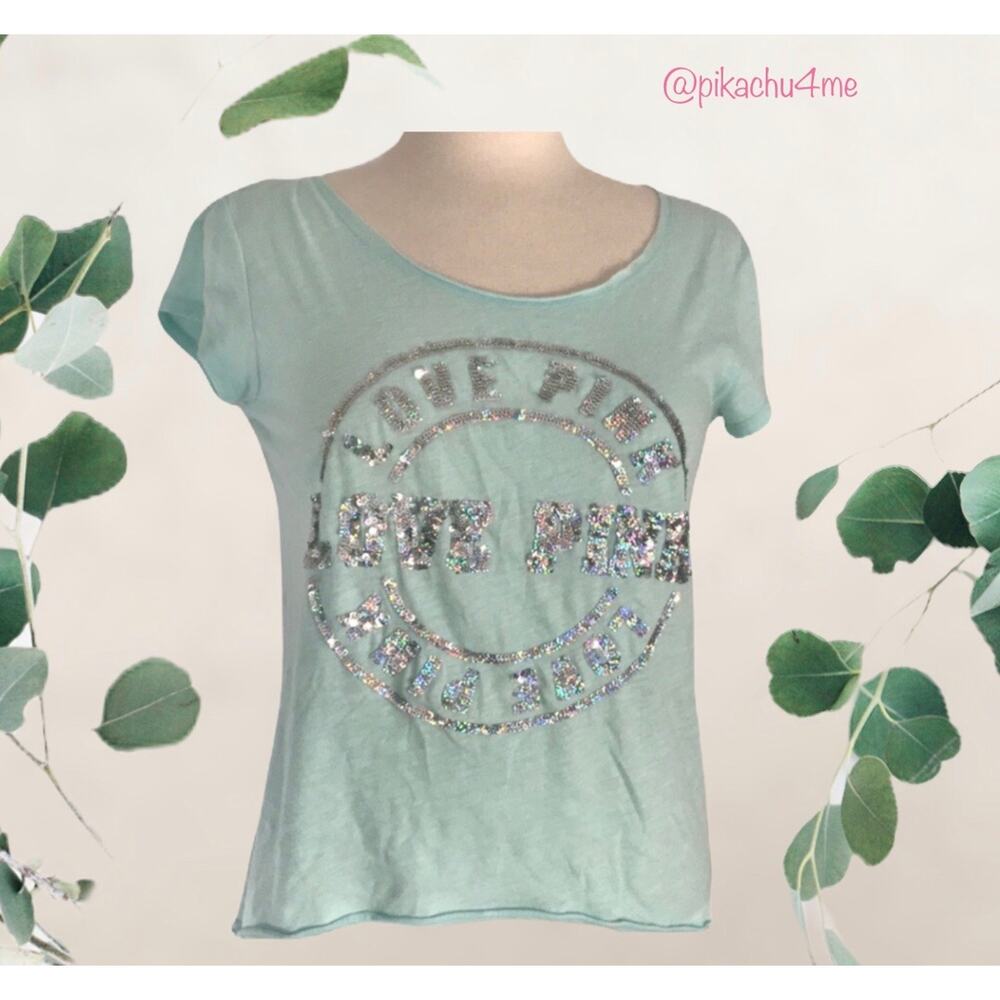 Scoop Necks Tee Short Sleeve Tops Baby Blue Small - Picture 6 of 6